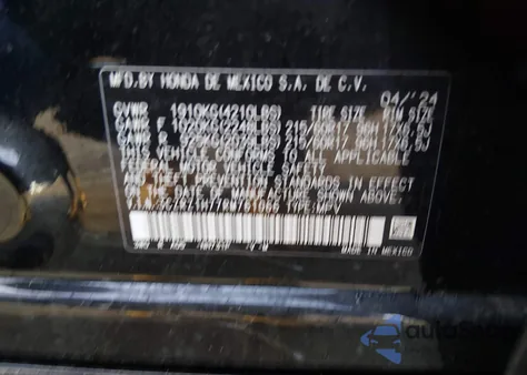 2024 Honda Hr-V 2Wd Ex-L/2Wd Ex-L W/O Bsi z USA, uszkodzony, nr VIN 3CZRZ1H77RM761066